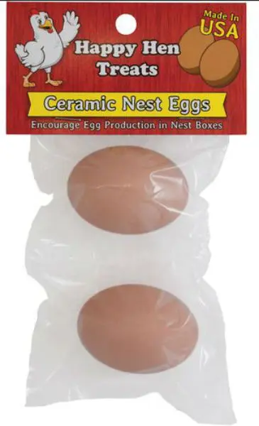 Happy Hen Treats 17055 Ceramic Nest Eggs Brown 2-Pack Chicken Coop Nesting Boxes