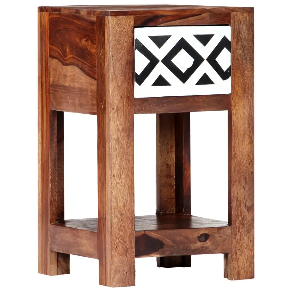11.8x11.8x19.6 Inch Solid Sheesham Wood Bedside Cabinet Bedroom
