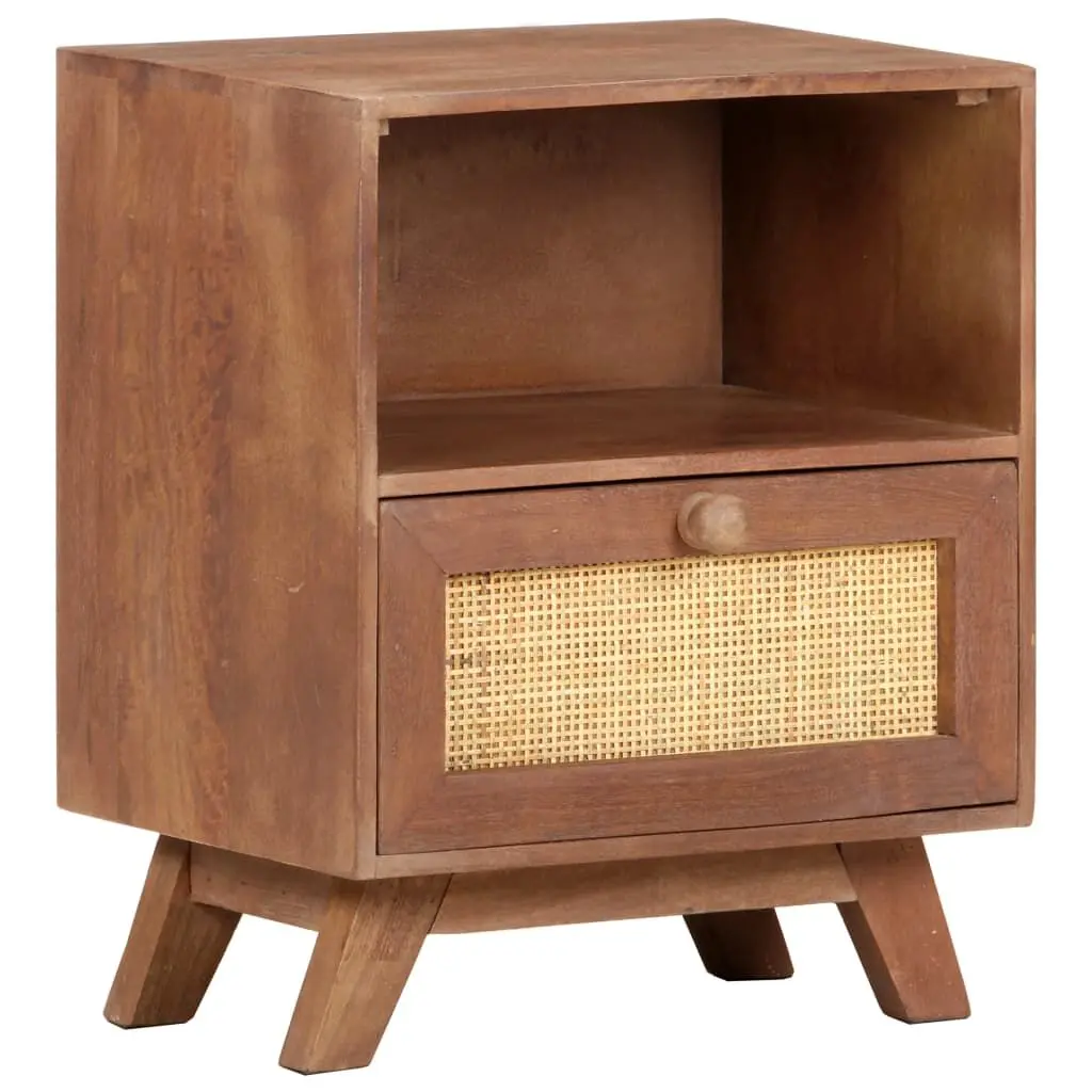 15.7x11.8x19.7 Inch Solid Mango Wood Bedside Cabinet Nightstand