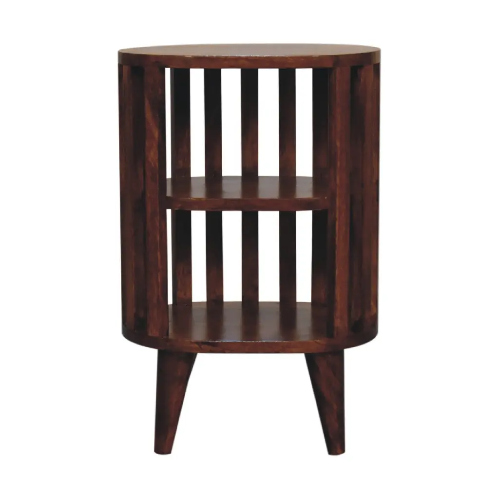 Ariella Double Shelf Bedside Chestnut Solid Timber Nightstand artisan furniture