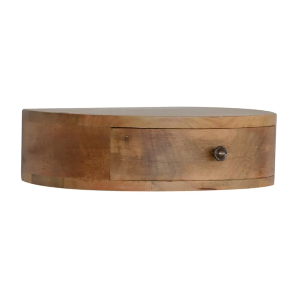 Wall Mounted Rounded Bedside Oak Solid Wood Nightstand artisan furniture