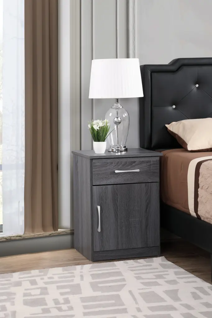 Alston G020 N Nightstand Gray Particle Board Modern Design glory furniture