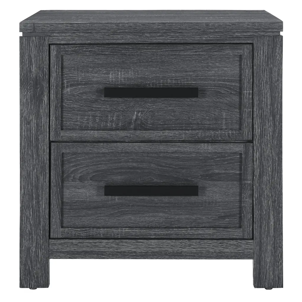 Aya Dark Grey Nightstand Dark Gray Solid Timber MDF luxe modern furniture