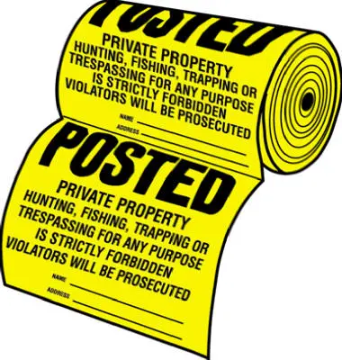 Hy-Ko TSR-100 Tyvek Legal Posted Private Property Sign 12x12 Inches 100-Count No Trespassing