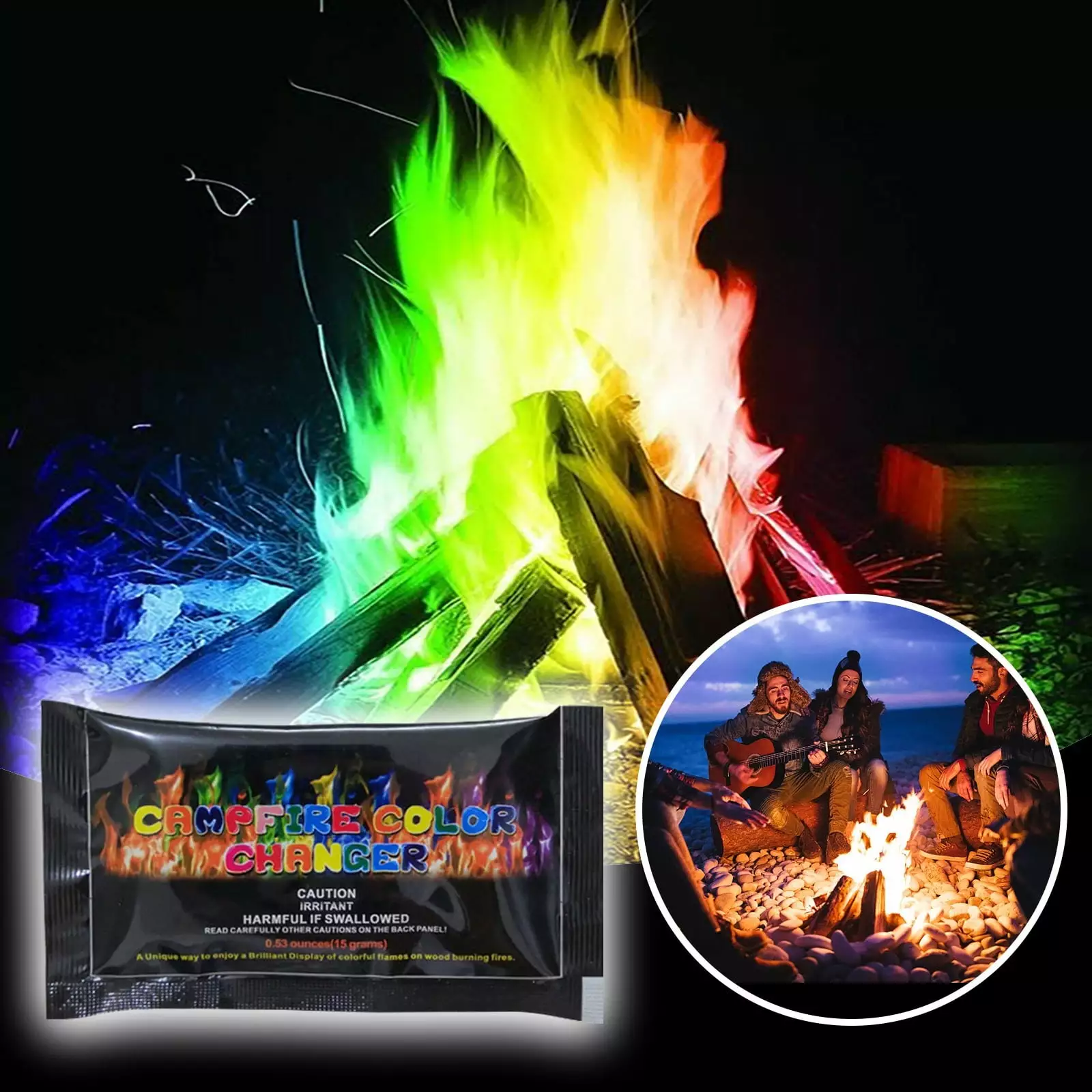 IMossad Fire Color Changing Packets Campfires Fire Pits and Outdoor Wood Fireplaces 10g