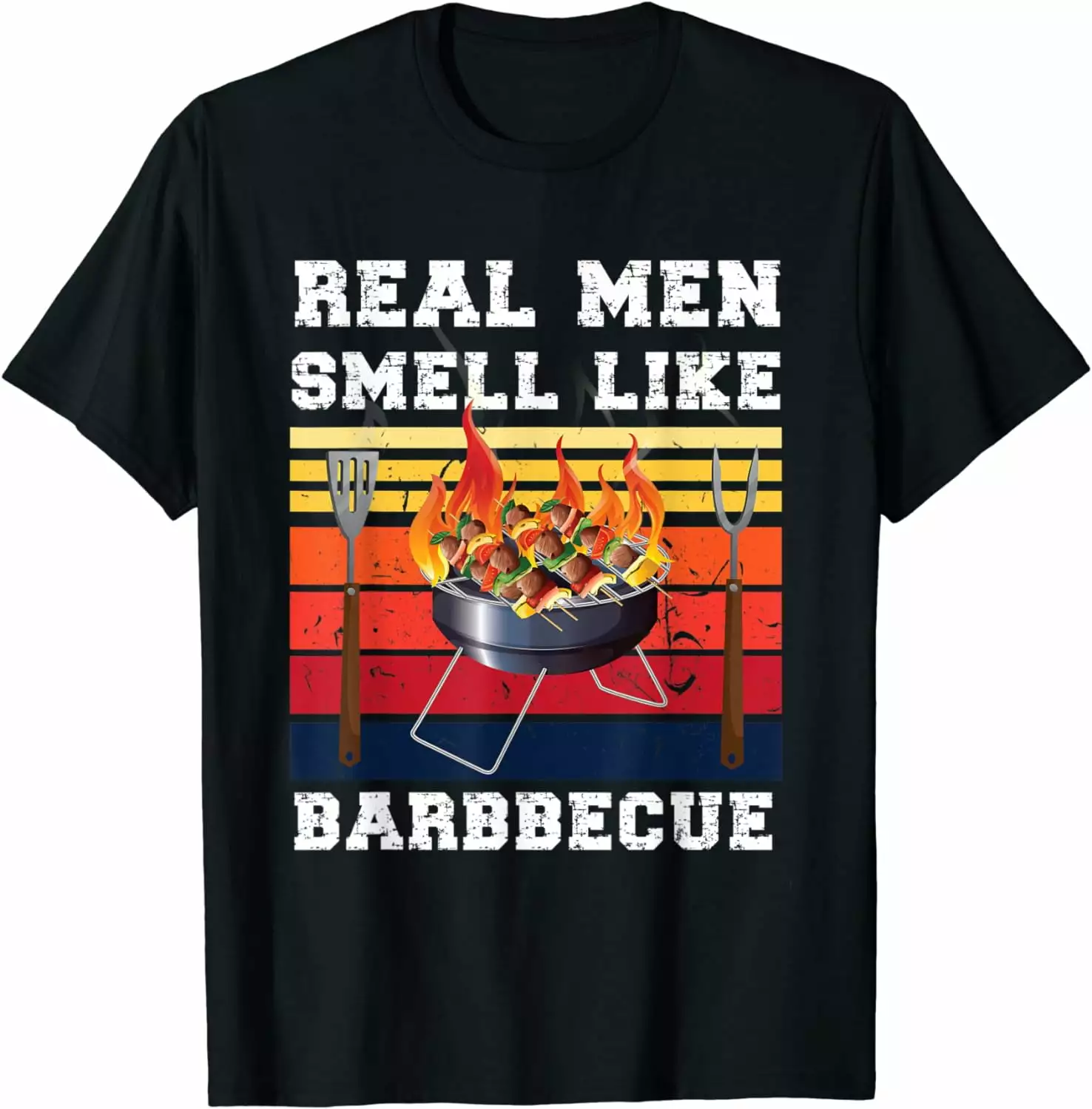 Real Men Smell Like Barbecue Funny BBQ Smoker Short T-Shirt