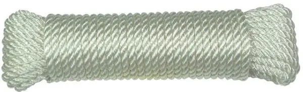 Ben-Mor 60302 Nylon Rope White Three Strand 1/4 Inch x 100 Feet Durable Nylon Cord