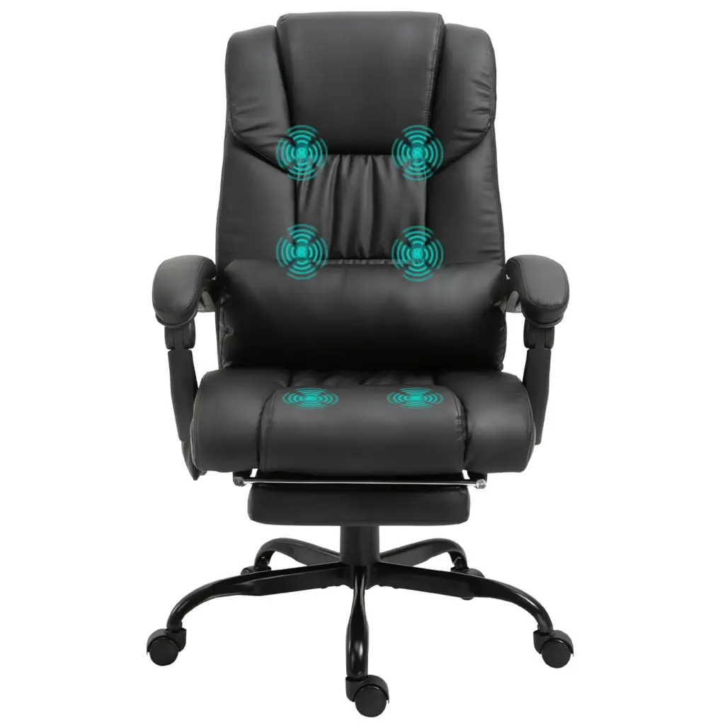 Vinsetto High Back Ergonomic Office Chair 6 Vibration Points PU Leather aosom business
