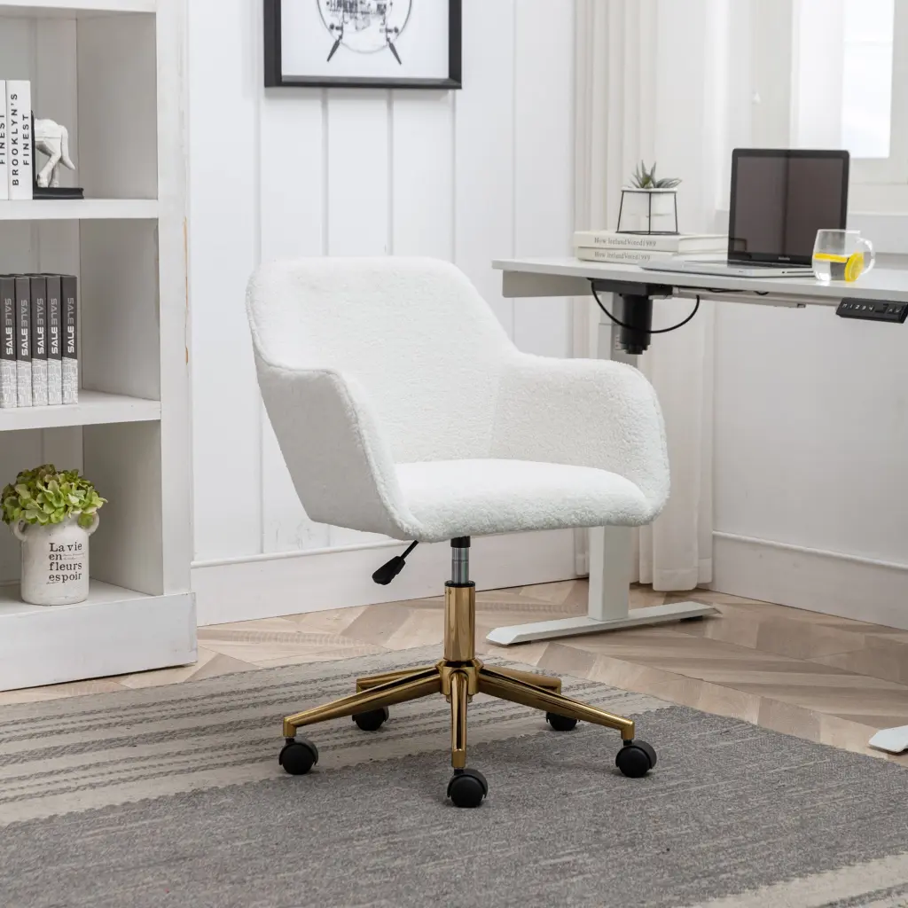 Modern Teddy Fabric Customizable Height 360 Revolving Home Office Chair dg collection
