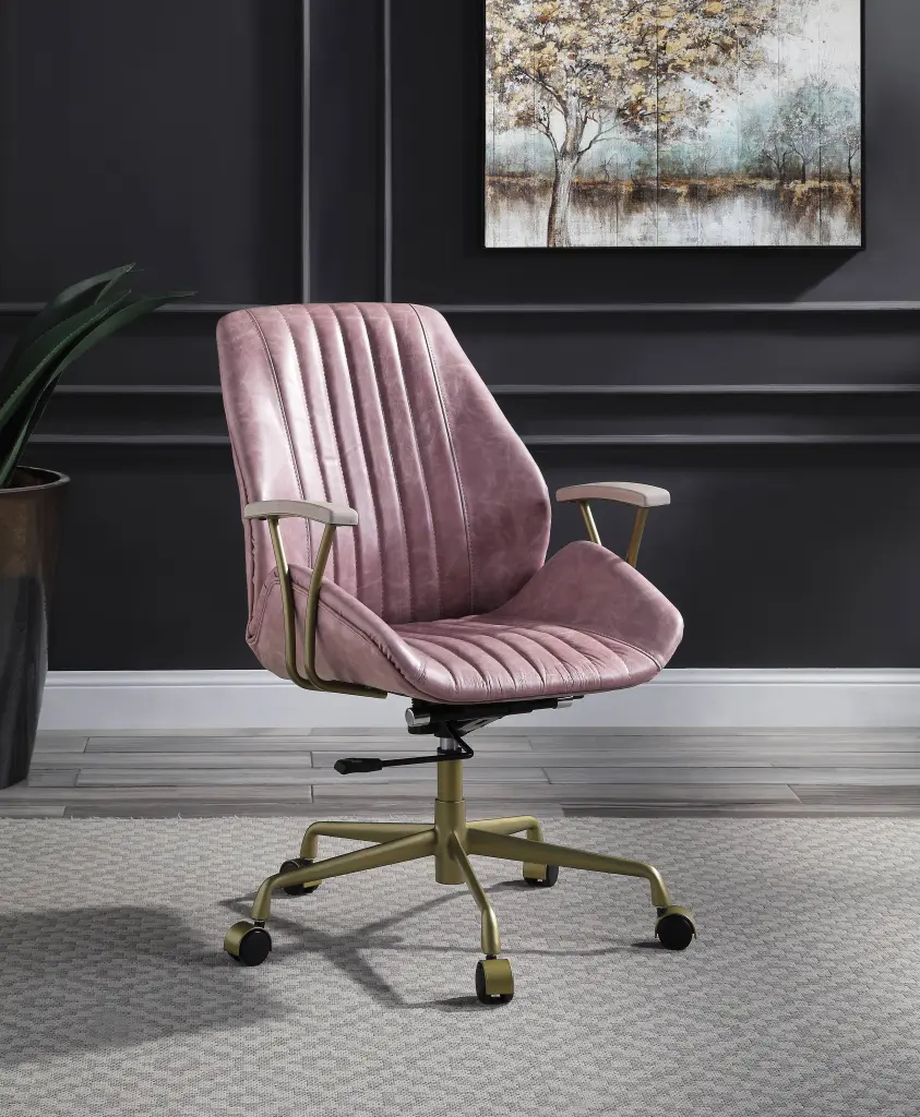 Pink Stationery Chair Swivel Solid Pink Office Chair furniture max