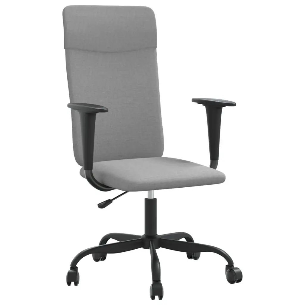 Office Chair Light Gray Fabric Ergonomic Desk Chair Adjustable Height