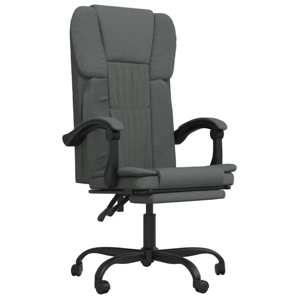 Reclining Office Chair Dark Gray Fabric Ergonomic Desk Chair