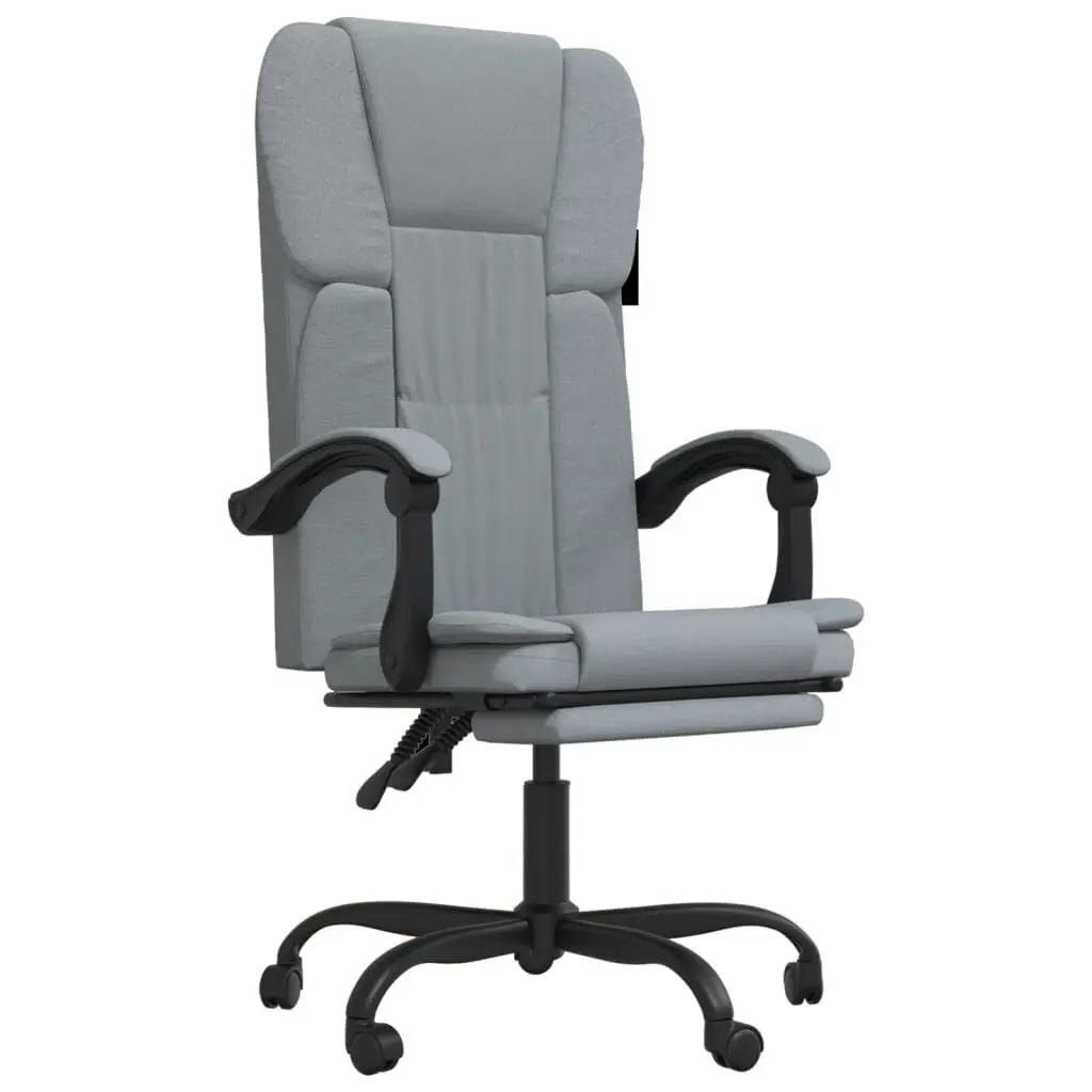 Reclining Office Chair Light Gray Fabric Ergonomic Desk Chair