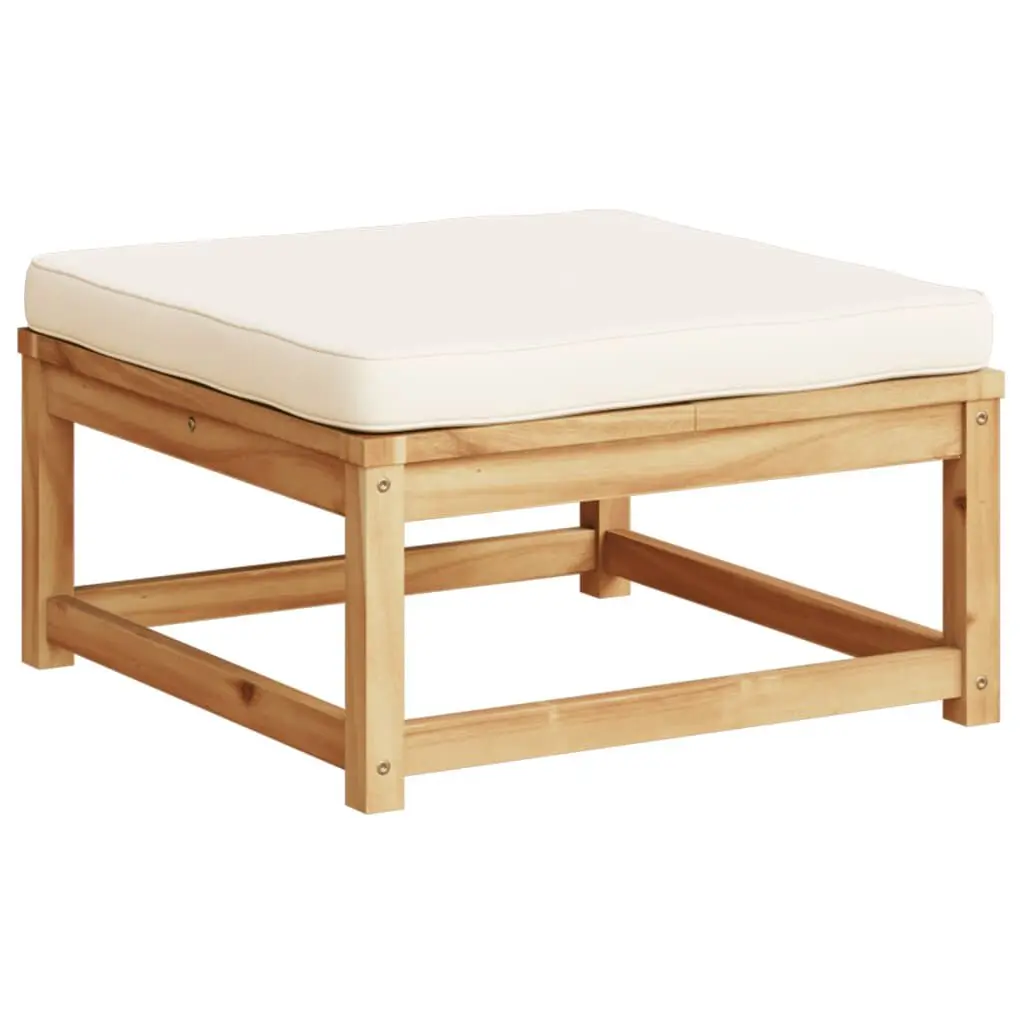 Patio Footstool Cushions Solid Wood Acacia Outdoor Ottoman