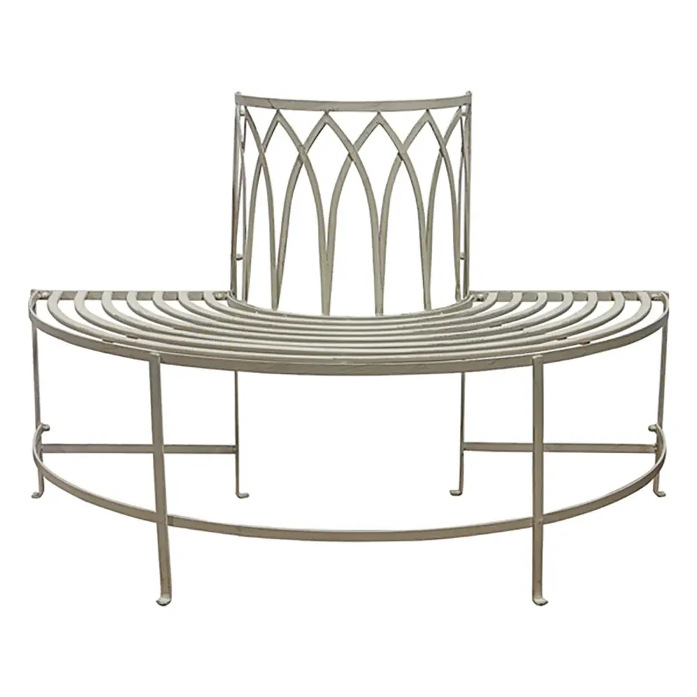 Gallery Outdoor Alberoni Outdoor Tree Bench Seat Chalk | Rust-Resistant Frame