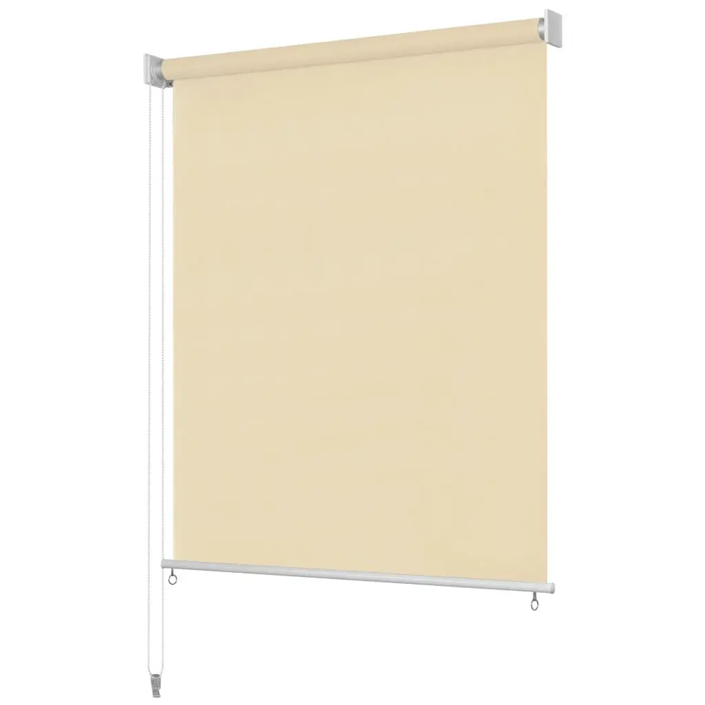 Outdoor Roller Blind 78.7x90.6 Inches Cream Durable Patio Cover UV Blocking