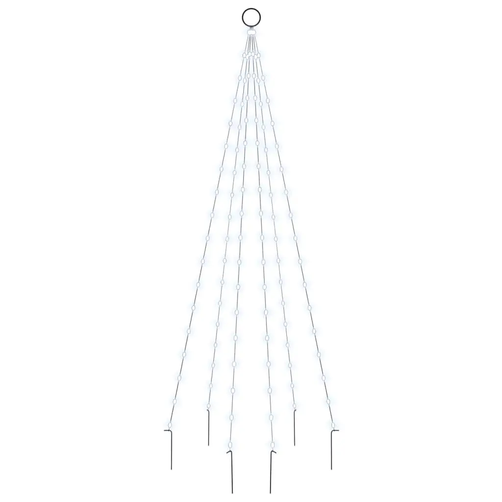 Christmas Tree on Flagpole Cold White 108 LEDs 70.9 Inch Outdoor Holiday Decoration
