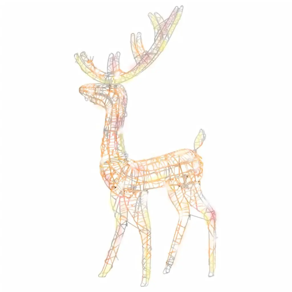Acrylic Reindeer Christmas Decoration 140 LEDs 4 ft Colorful Indoor Outdoor Holiday Decor