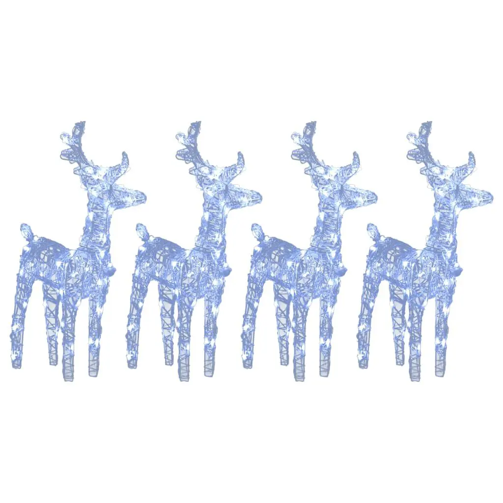 Christmas Reindeers 4 pcs Cold White 160 LEDs Acrylic Outdoor Christmas Lights