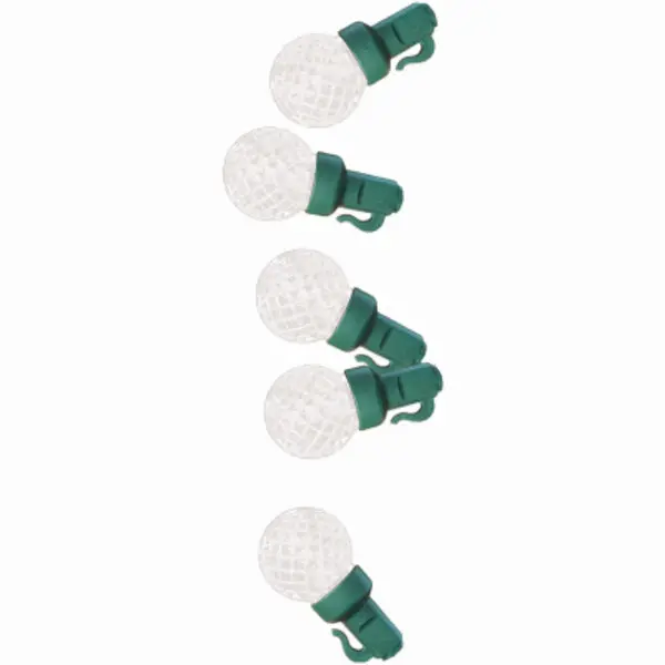 Holiday Wonderland PS50G30FPW Pro-Series Christmas Faceted G30 Lights Pure White 50 Count