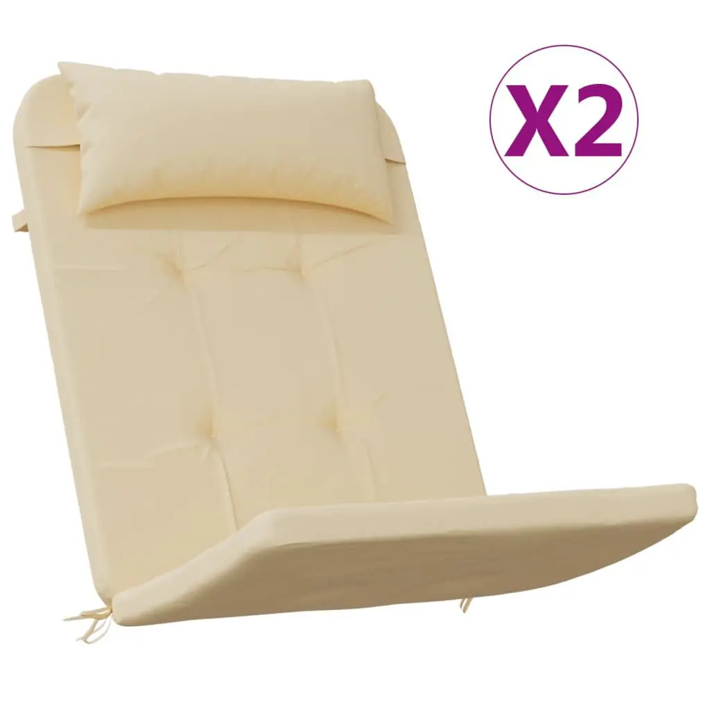 Adirondack Chair Cushions Set 2 Beige Oxford Fabric Outdoor