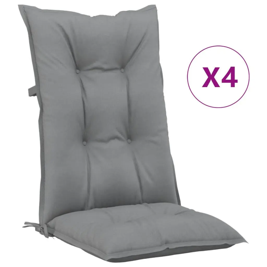Garden Highsupport Chair Cushions 4 Pack Gray 47.2x19.7x2.8 Inches Thick Fabric