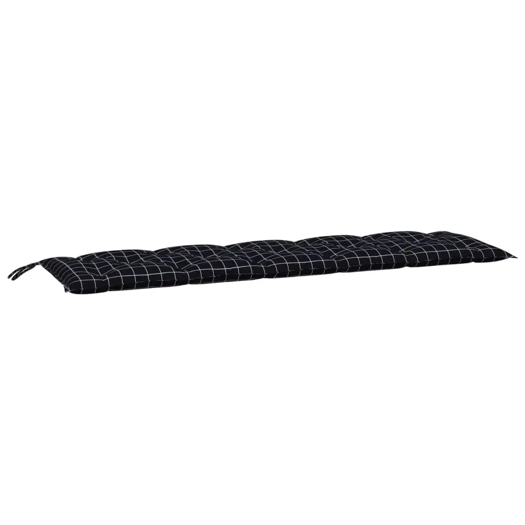 Garden Bench Cushion Black Check Pattern 70.9 Inch Oxford Fabric Outdoor