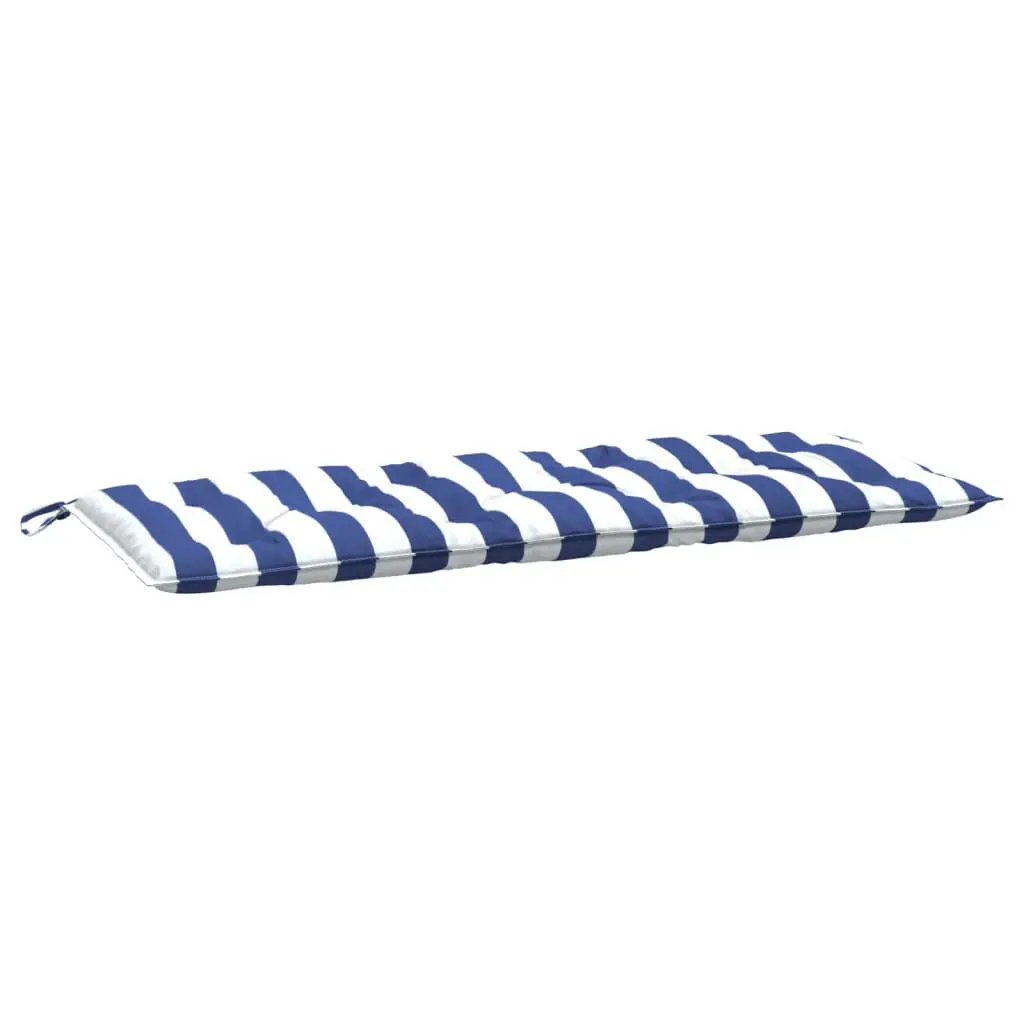 Garden Bench Cushion Blue and White Stripe 47.2 Inch Outdoor Seat Pad Fabric