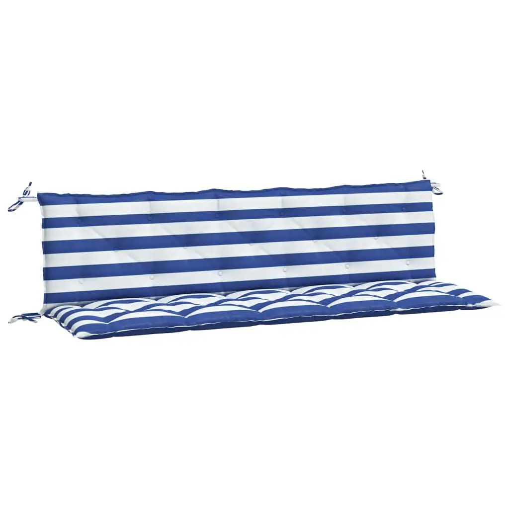 Garden Bench Cushions 2 Piece Blue White Stripe Oxford Fabric