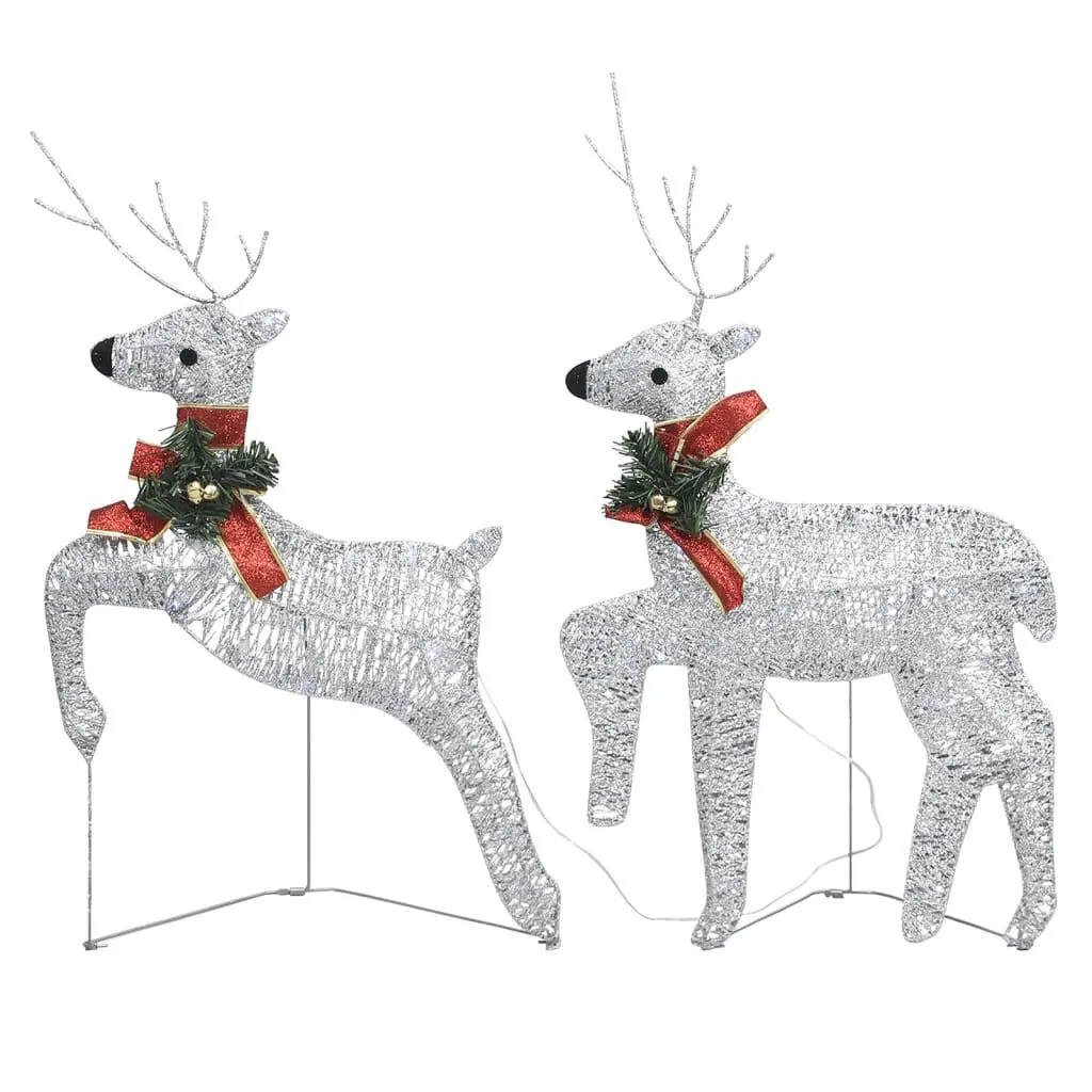 Christmas Reindeers 2 pcs Silver 40 LEDs Outdoor Holiday Decorations
