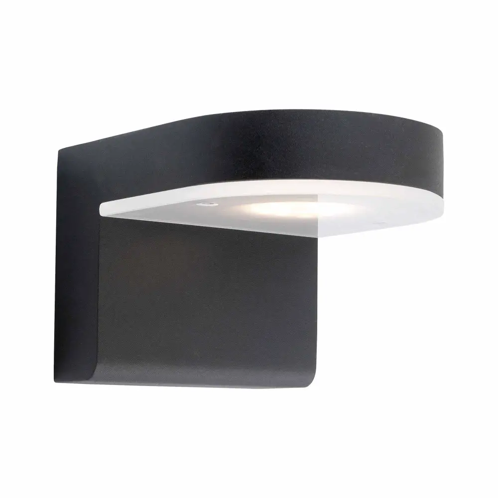 Solar-Powered String Jalon LED Outdoor Wall Light, Satin Black