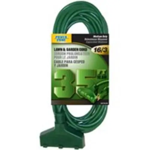 Power Zone OR605627 Ground Triple Tap 35 Feet Green Outdoor Extension Cord