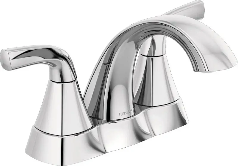 Peerless Parkwood Series P2535LF Centerset Lavatory Faucet, 1 gpm, 2-Handle, 3-Faucet Hole, Zinc, Chromium