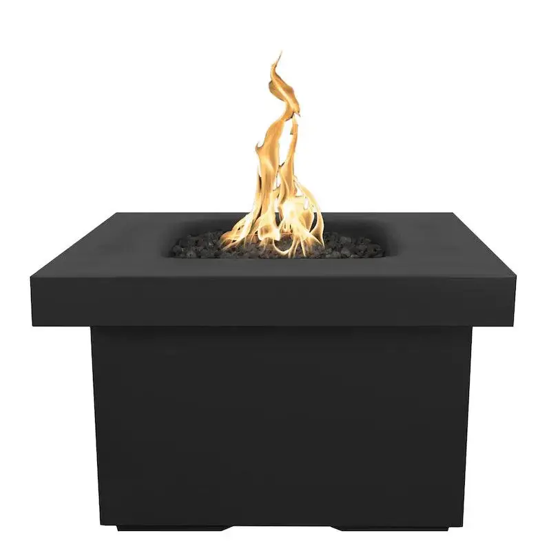 Outdoor Plus - Ramona 36" Square Concrete Fire Pit Table OPT-RMNSQ36 Lava Rock