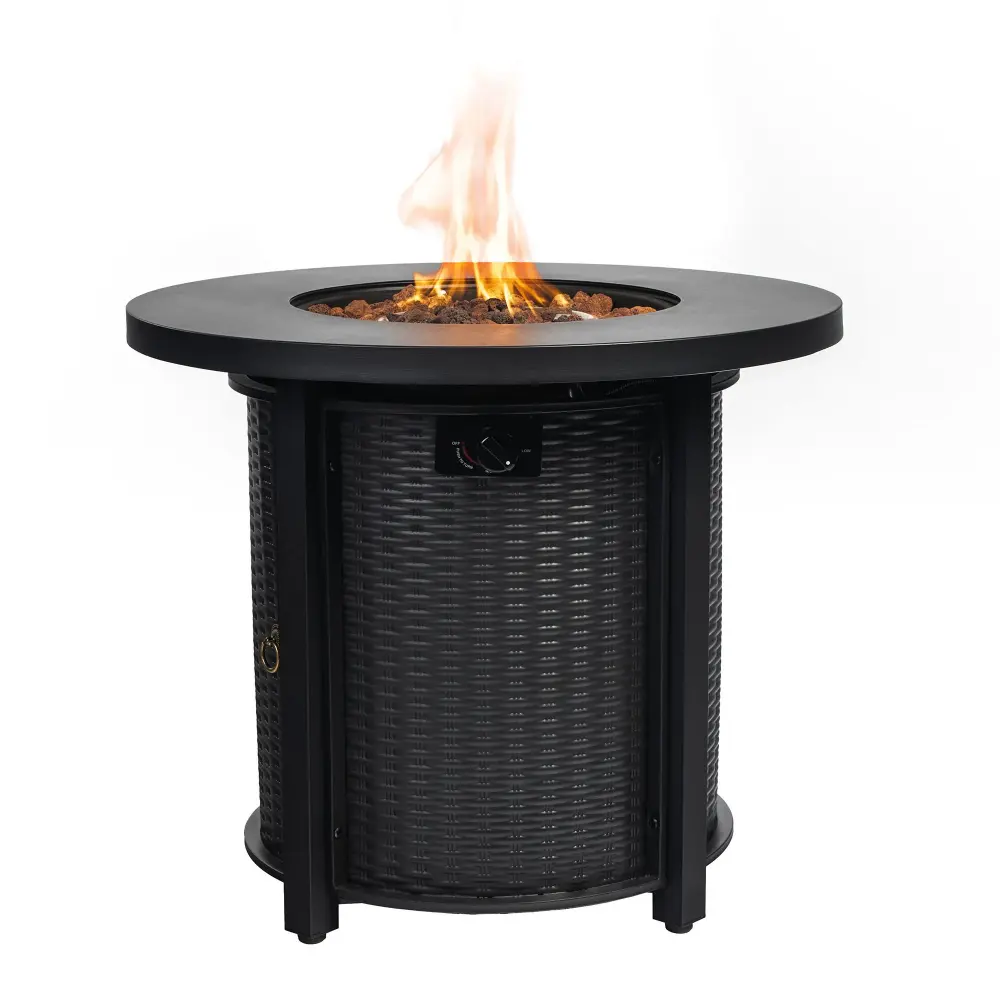 30" Propane Round Fire Table 40000Btu Propane Fire Pit Table - Charcoal