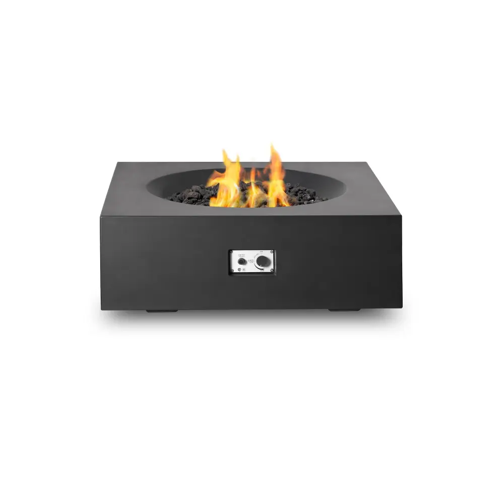 PyroMania Fire - Tao Square Concrete Fire Pit Table Compatible Propane Tank