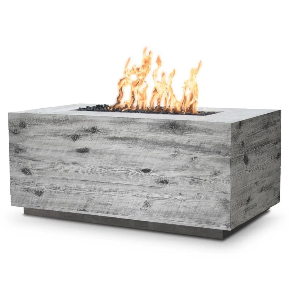 Smokeless Fire Pit Outdoor Plus - Catalina Wood Grain Rectangle Concrete Fire Pit Table OPT-CTL