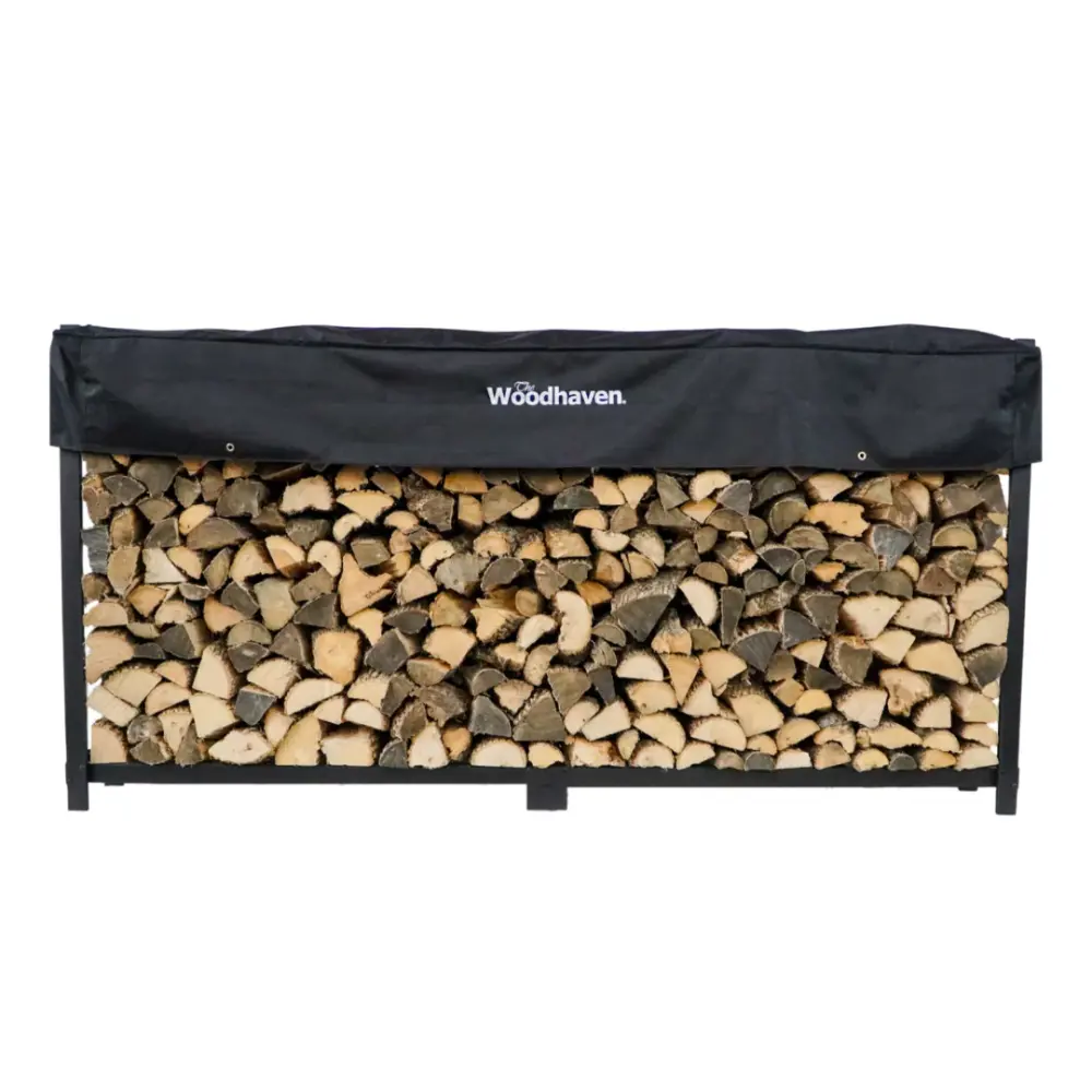 Weather-Resistant Woodhaven 8ft Firewood Rack
