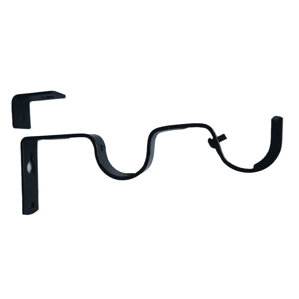 Bracket Dual Curtain Rods, 5/8'' to 3/4'' (Black) Lifetime Warranty