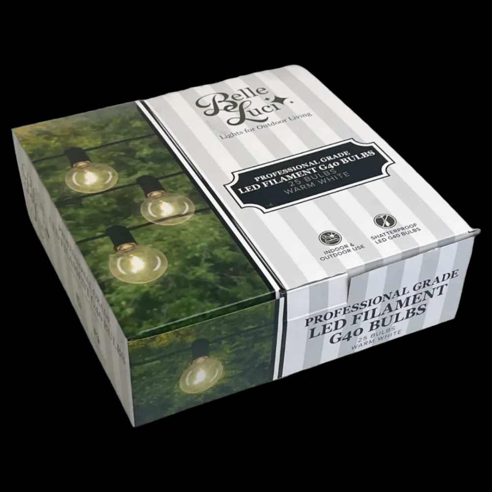 Bulbs - Belle Luci Filament LED Bulbs - E17 Base G50 & G40 | IPX4 Water Resistant |