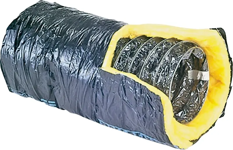 Master Flow F6IFD8X300 Insulated Pliable Duct, 8 , 25 ft L, Fiberglass, Silver