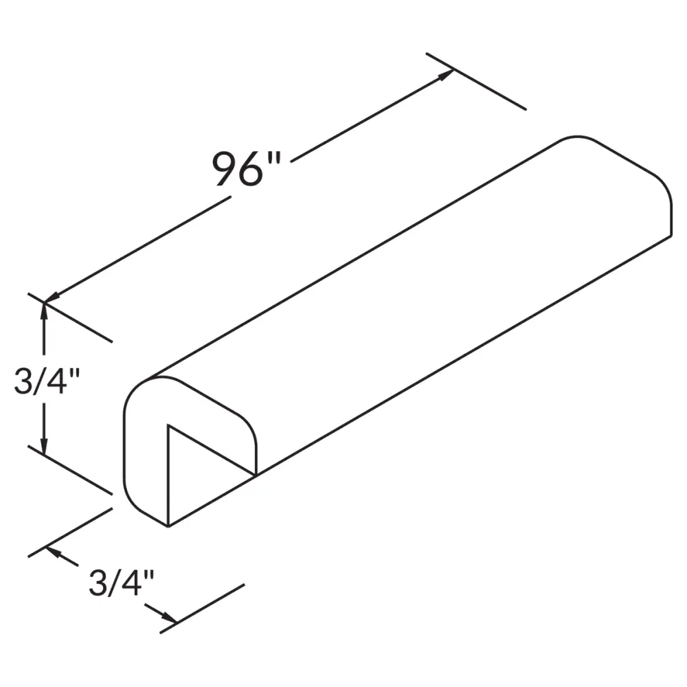 Outside Corner Molding MOC8 Alpina Chalk LessCare 0.75 . width 0.75 . height 96 . depth (IP55 Rated)