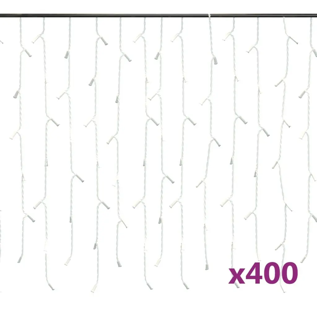 LED Curtain Icicle Lights 393.7 Inches 400 LED Blue 8 Function Holiday Decor