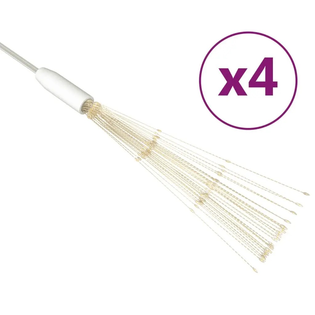 Outdoor Christmas Firecrack Lights 4 Pack Warm White 7.9 Inches 560 LEDs