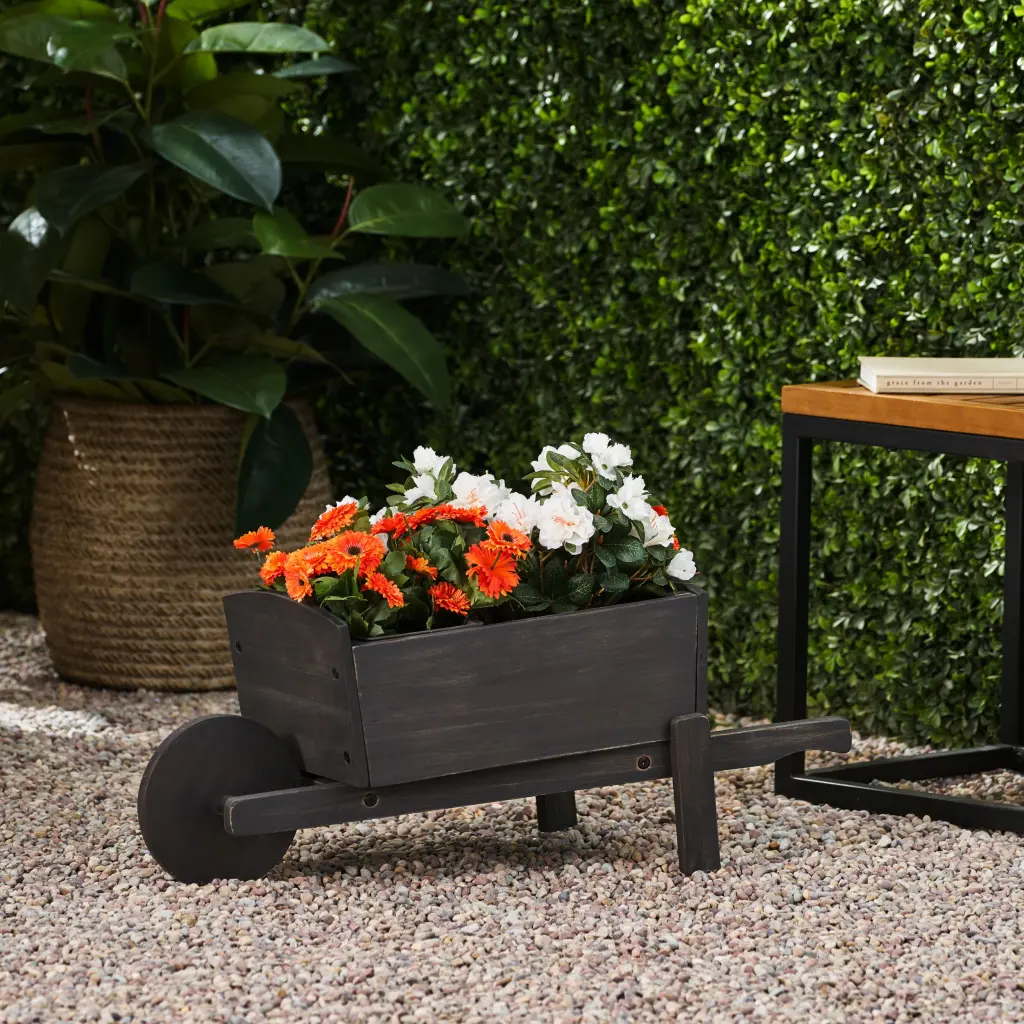 Acacia Timber Planter Dark Grey nh-bc furniturings