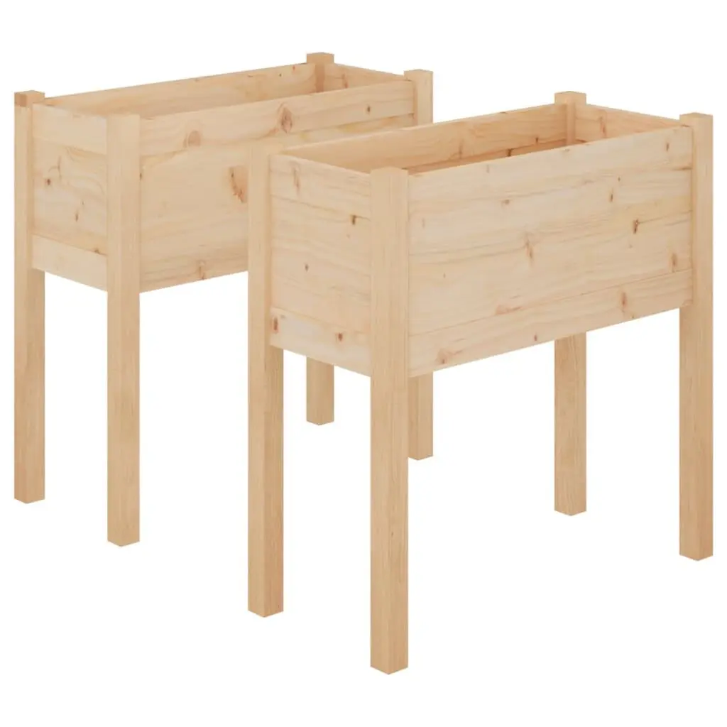 2 Pack Garden Planters 27.6x12.2x27.6 Inches Solid Wood Pine Outdoor Planters