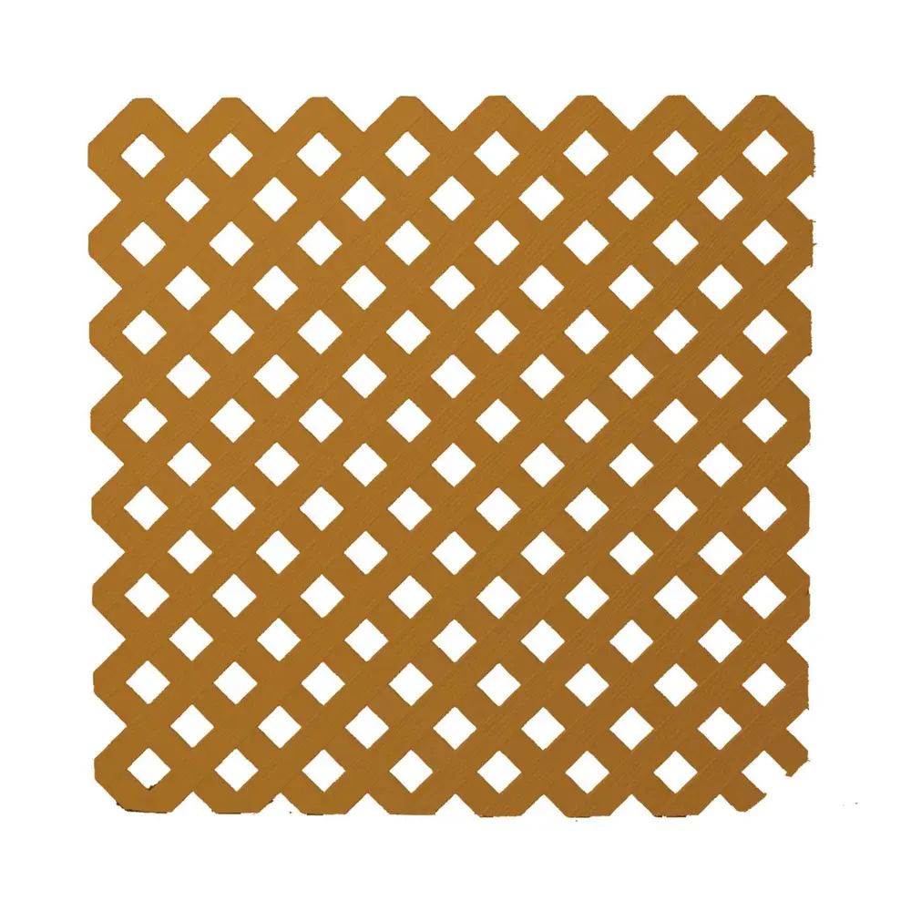 Diamond Pattern PVC Privacy Lattice, 4' x 8' (Redwood)
