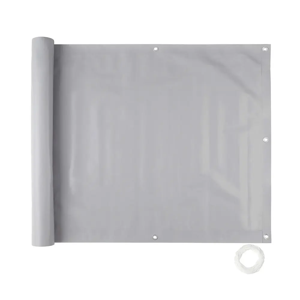 Light Grey Balcony Privacy Screen, 34" x 15'