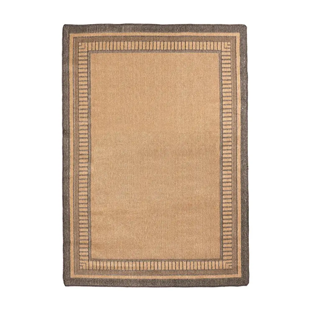 Indoor Outdoor Border Rug - Unrefined & Black