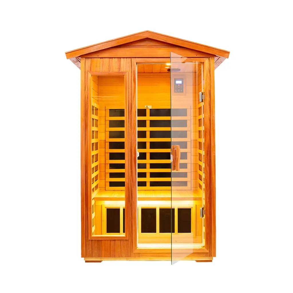 Two Person Outdoor Kaya Timber Far Infrared Sauna Room Natural Timber rnb